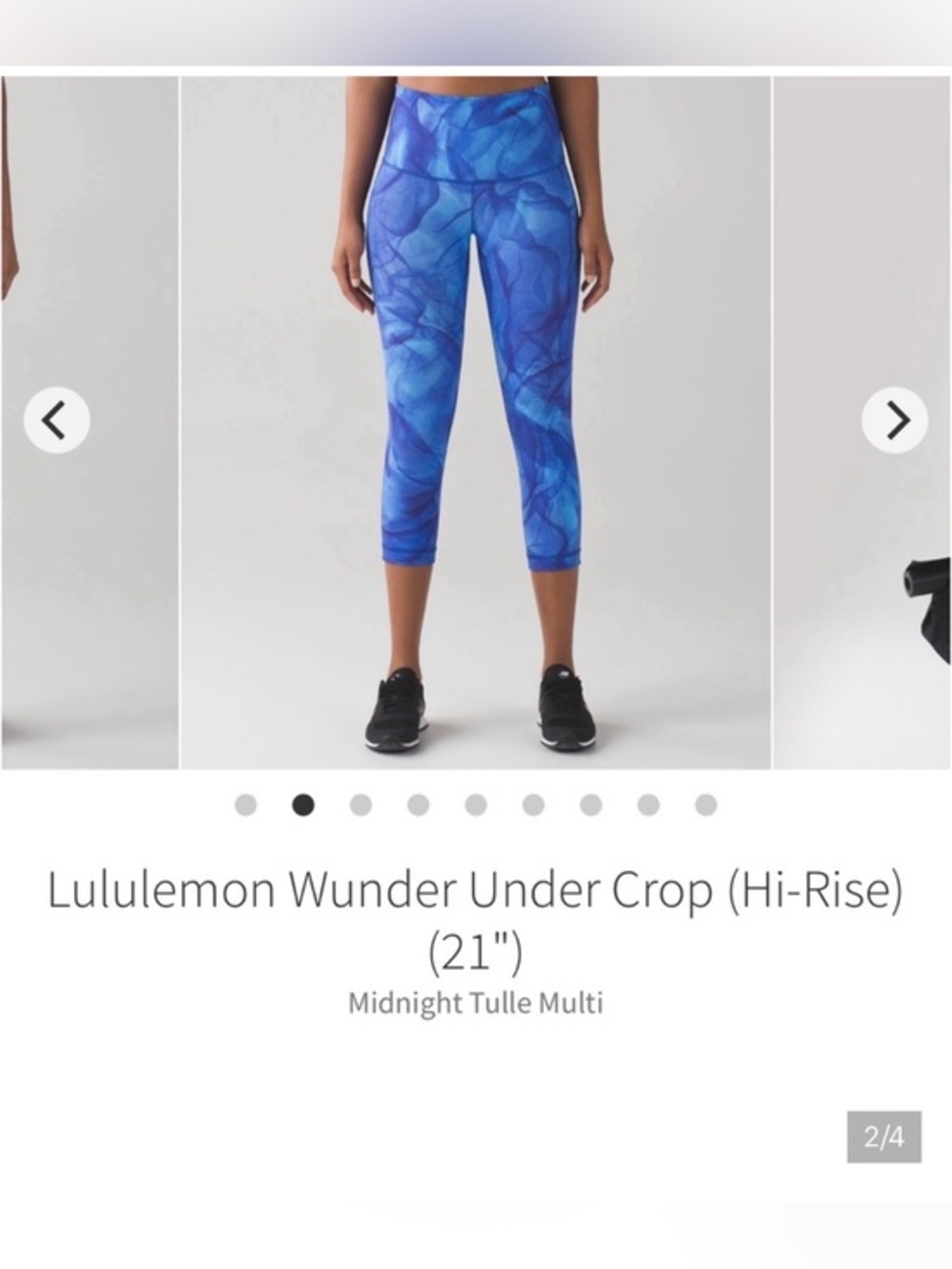 Lululemon Wunder Under Crop High-Rise 21” Leggings – Midnight Tulle Multi Size 2